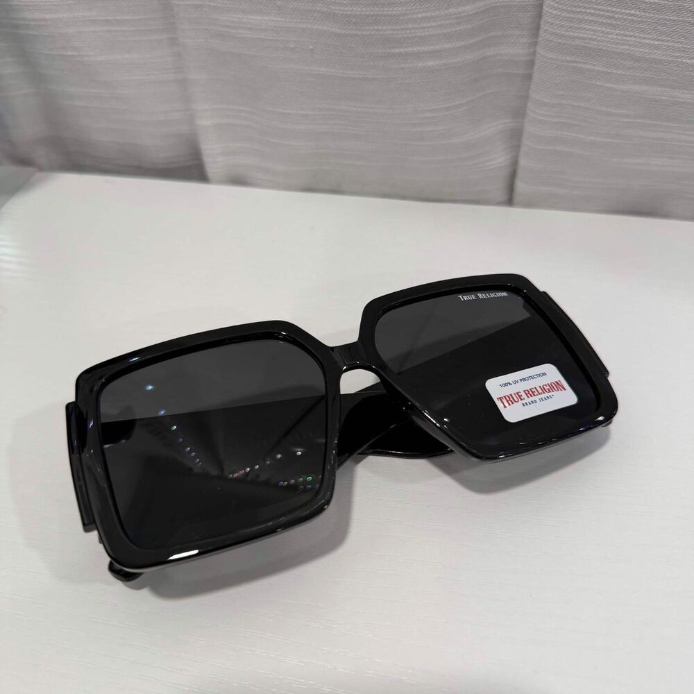 Y2K True Religion Black Oversized Square Sunglasses